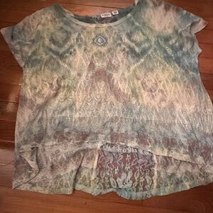 Cato Tie-Dye Short Sleeve Top